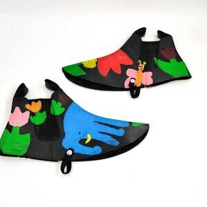 Comme des Garcons Handpainted Floral Spats Shoe Covers Runway SS14